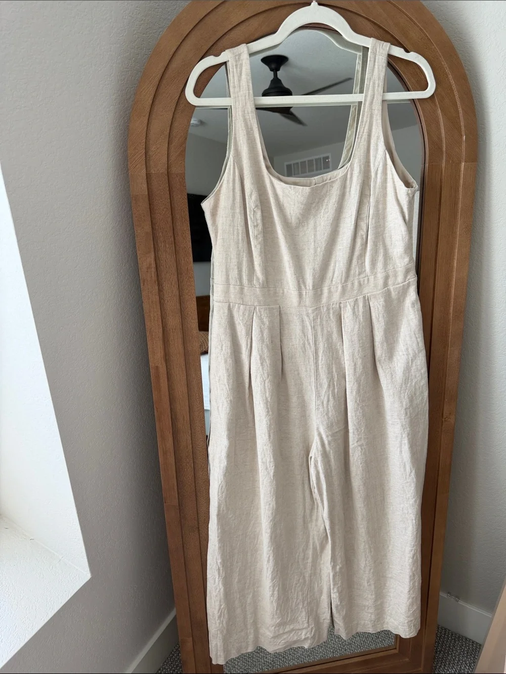 Banana Republic Cream Sleeveless Midi Jumpsuit